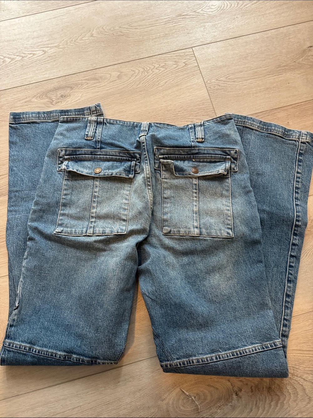 Free People Blue Boyfriend Cargo Jeans - Picture 4 of 4